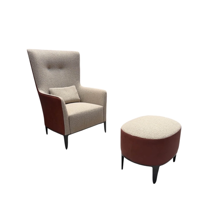 Fauteuil GENTLEMAN RESERVED & Pouf GENTLEMAN POLIFORM