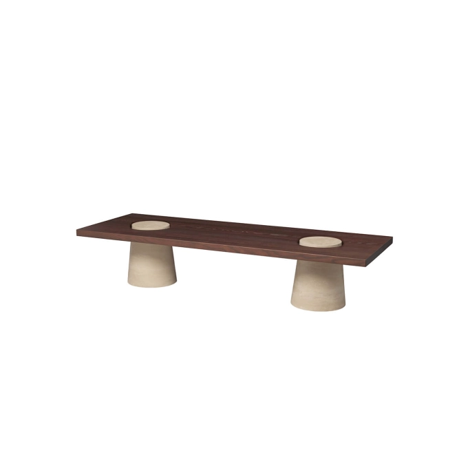 Table basse GROVA L 55 Travertin FERM LIVING