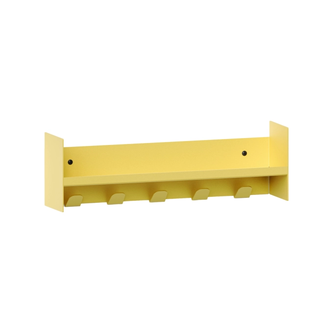Shelving PLI Naples Yellow edged with coat racks L 45 TIPTOE