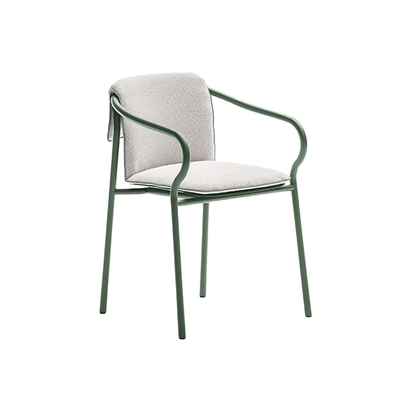 Outdoor Chair and Small Lounge Chair SALO with back and seat cushions Sage/ Nuvola UNOPIÙ