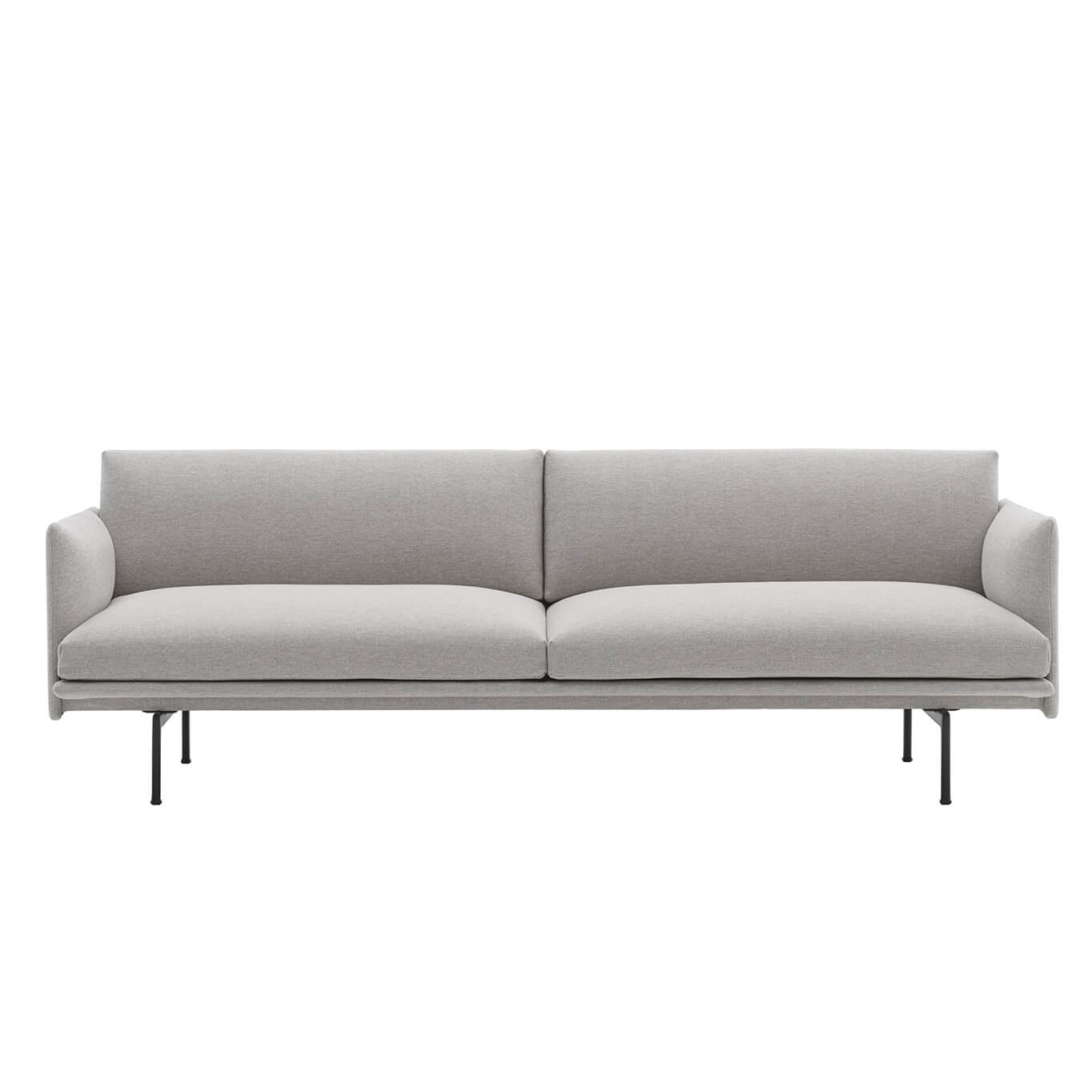 Canapé OUTLINE 3 places Tissu Clay 12/ noir MUUTO