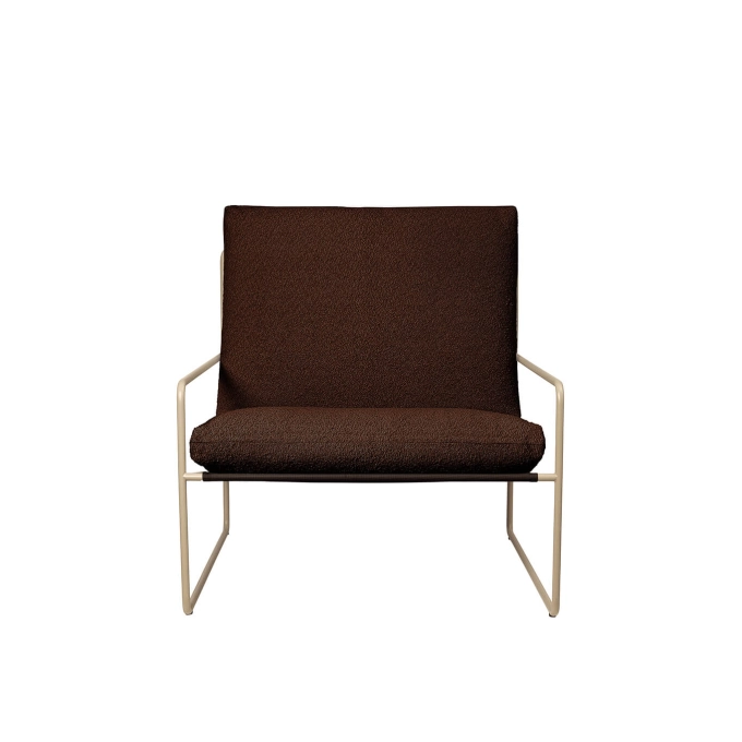 Outdoor Lounge Chair DESERT 1 Seater Brown Beige Armrests FERM LIVING