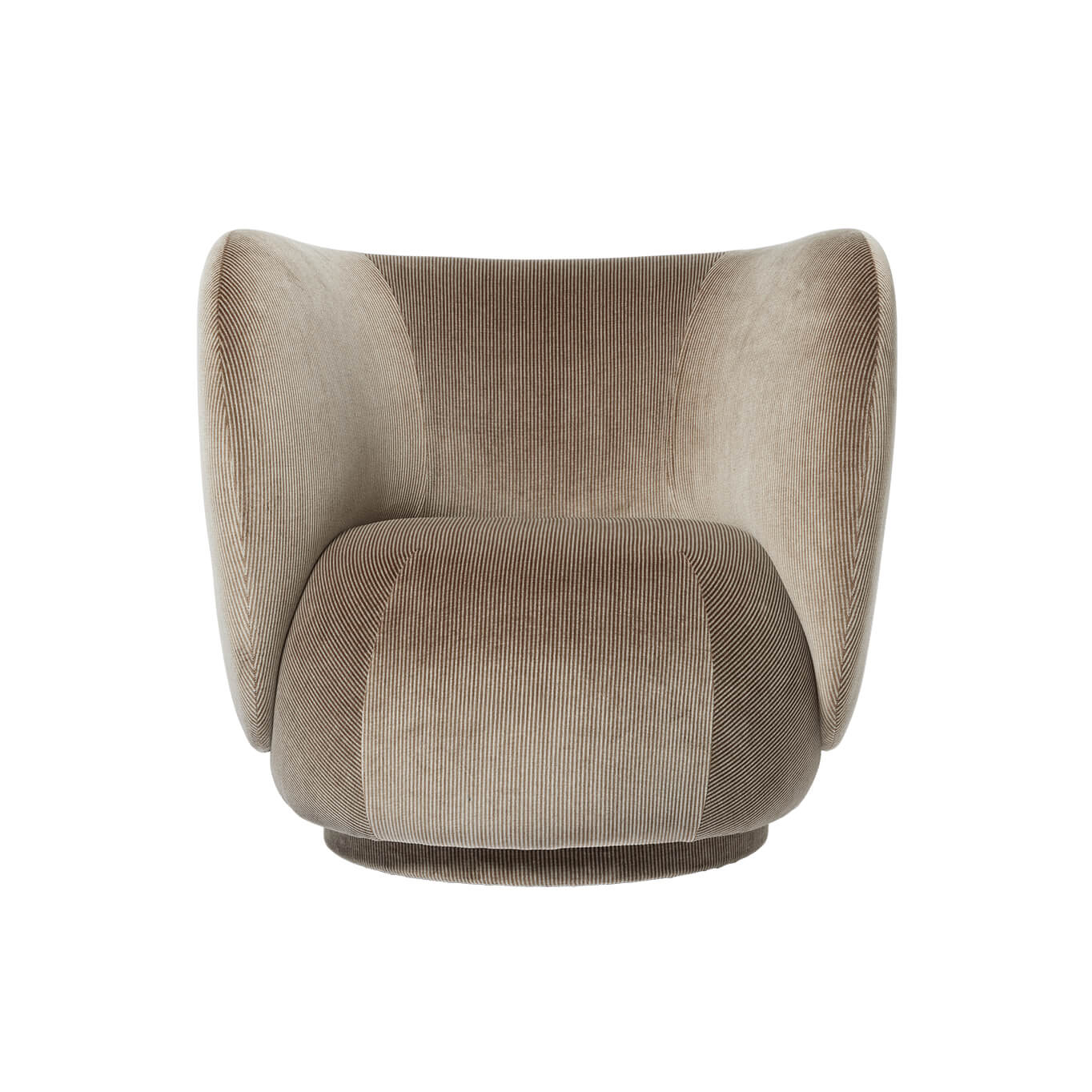 Fauteuil RICO Fixe Velours Devoré Gris Silex FERM LIVING