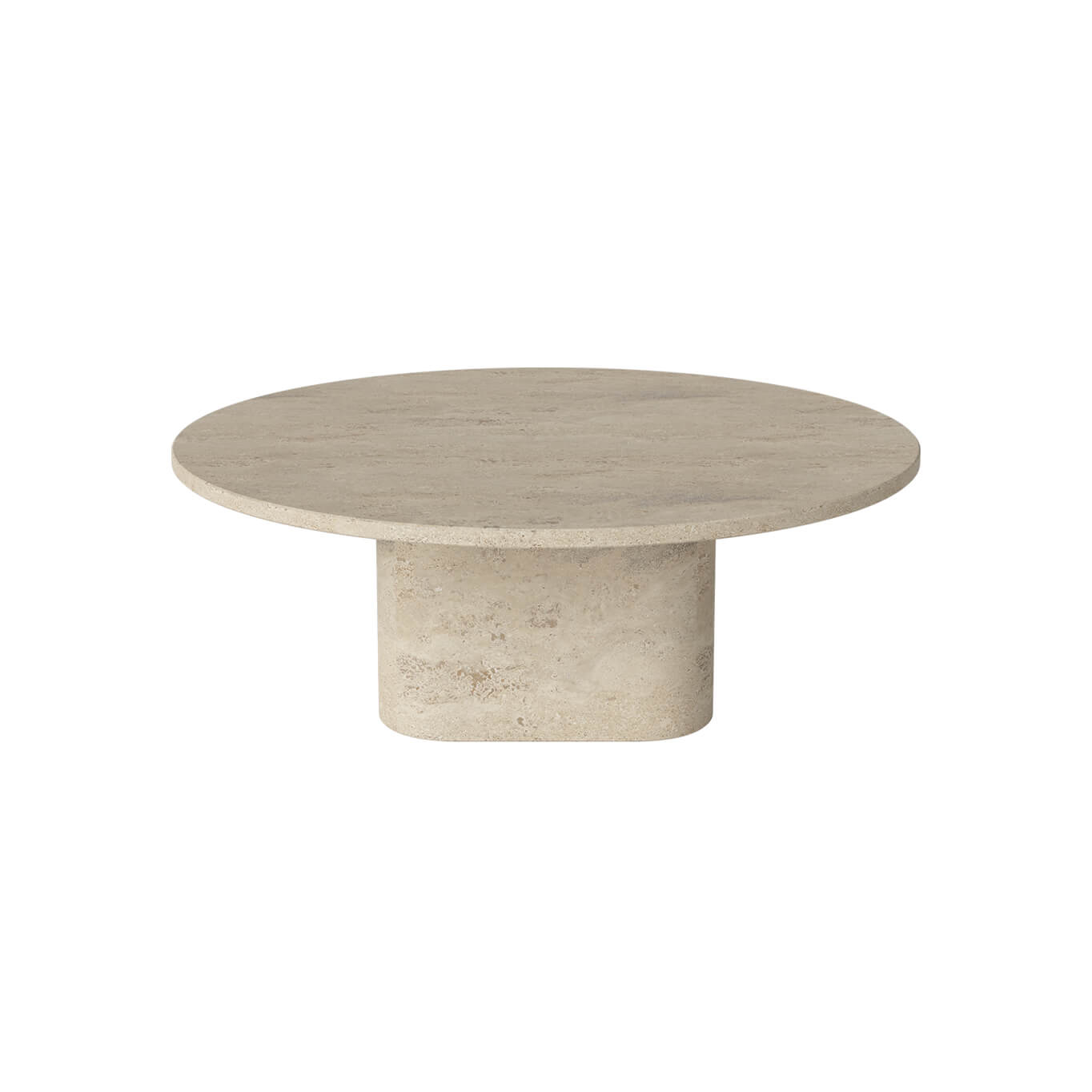 Table basse EIDA Ø 90 H 32 Travertin Sable BOLIA