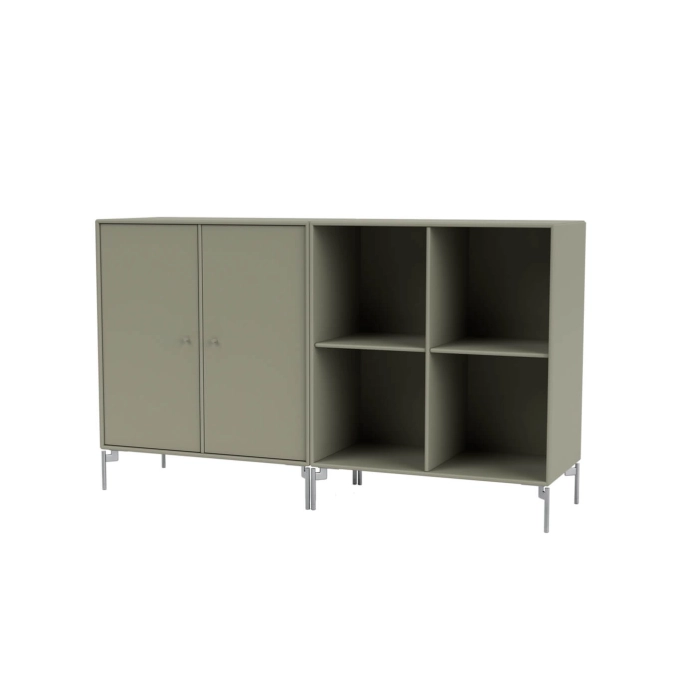Meuble de rangement PAIR pieds chrome Fenouil MONTANA