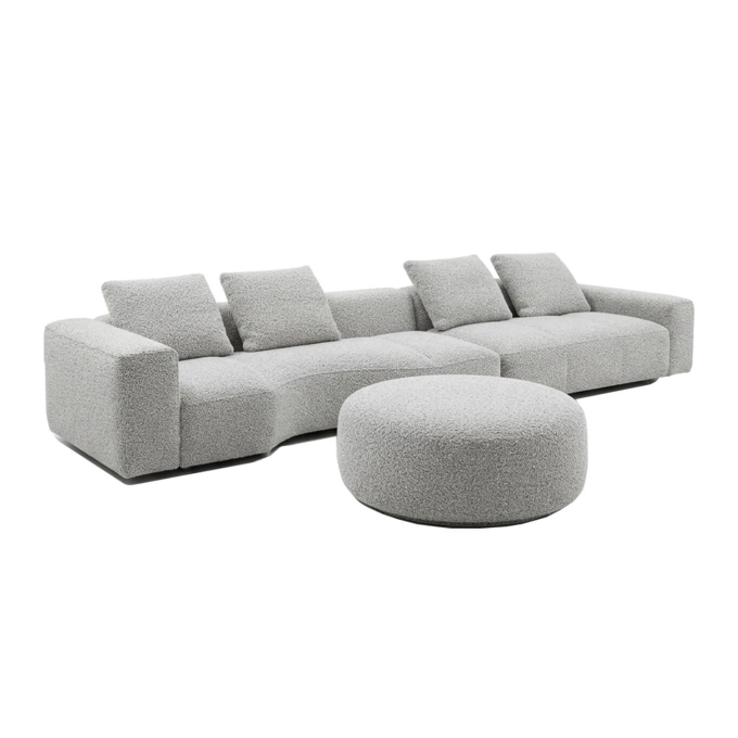Sofa YVES with ottoman Orion Corda MINOTTI