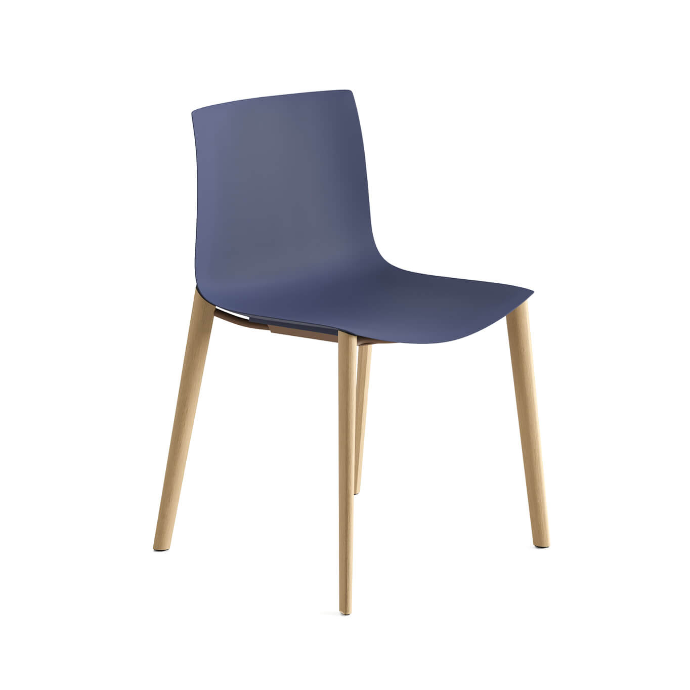 Chaise CATIFA RE 46 Pieds bois Bleu nuit ARPER