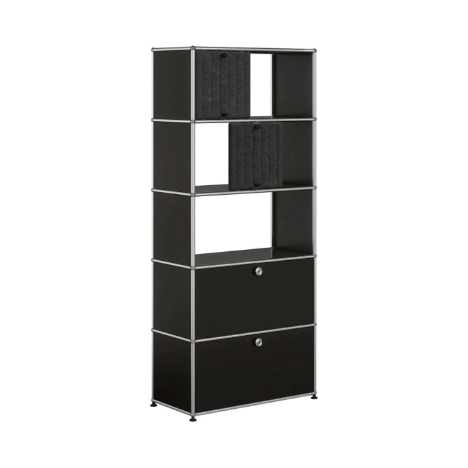 Storage Unit USM HALLER M69 Black Graphite/Soft Panel Dark Grey USM HALLER