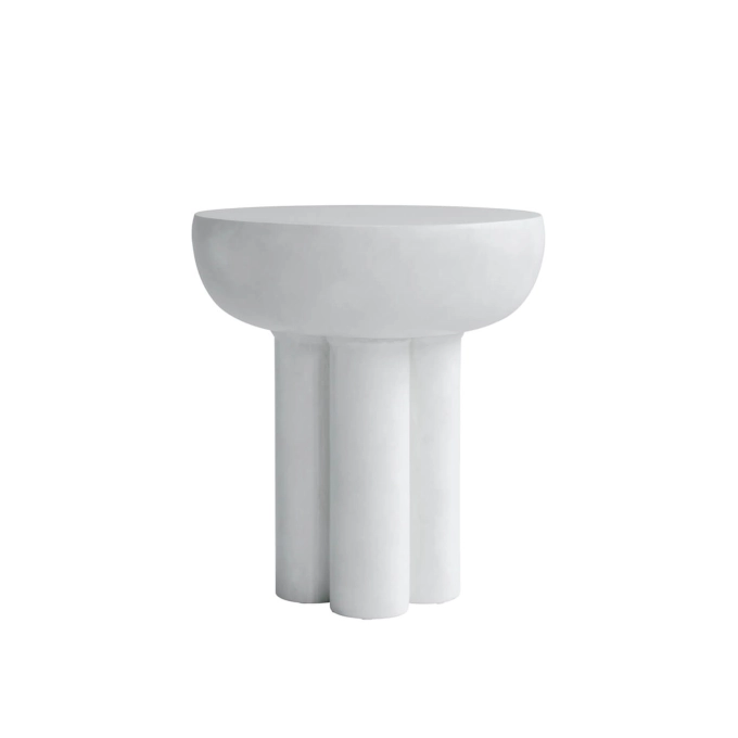 Side Table CROWN TALL Bone white fiber concrete 101 COPENHAGEN