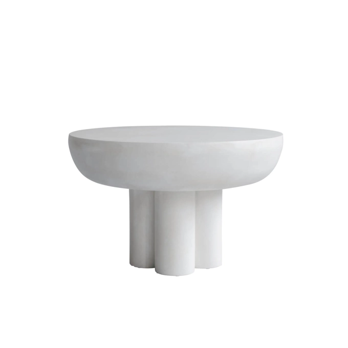Coffee Table CROWN LOW Bone white fiber concrete 101 COPENHAGEN