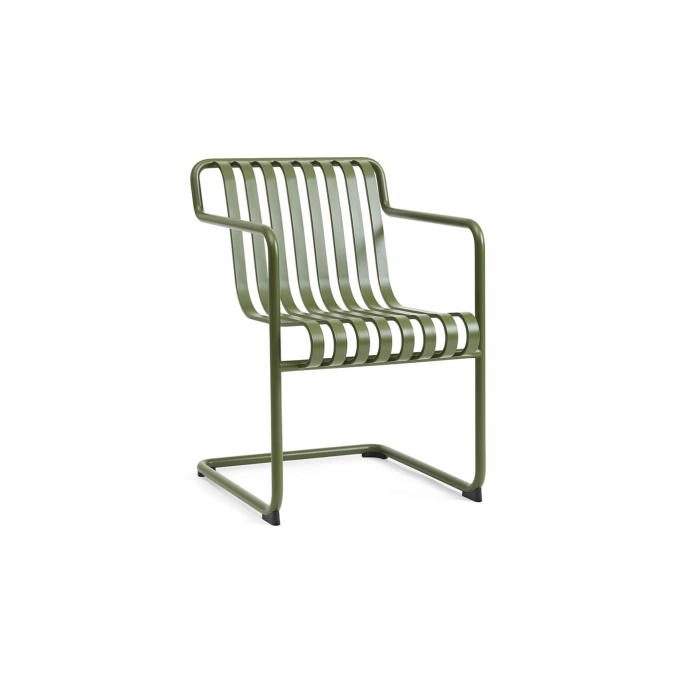 Chaise extérieure PALISSADE CANTILEVER Dining Vert olive HAY