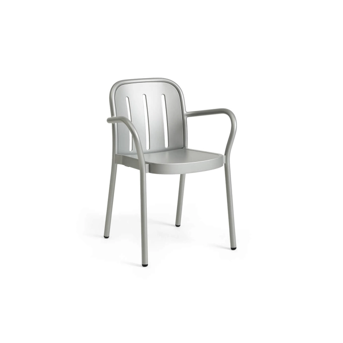 Outdoor Chair and Small Lounge Chair DEVILLE with armrests Silver HAY
