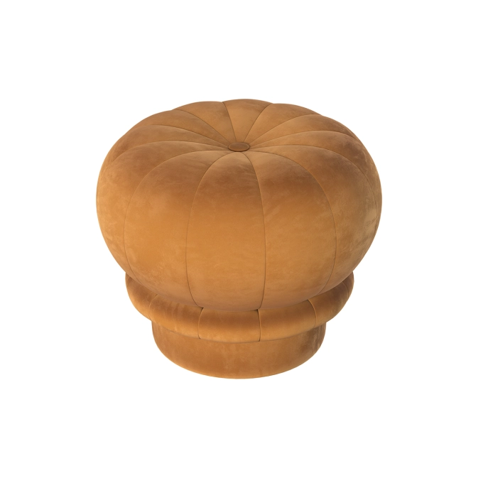 Pouf CLAUDIE Velours Jaune Ambré HARTO
