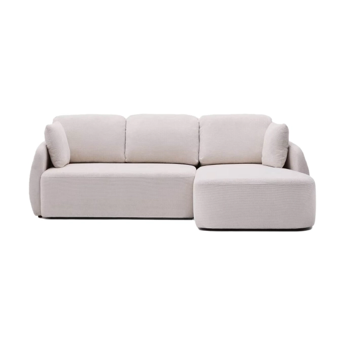LAIRA 3 places avec méridienne droite Chenille Ecrue KAVE HOME