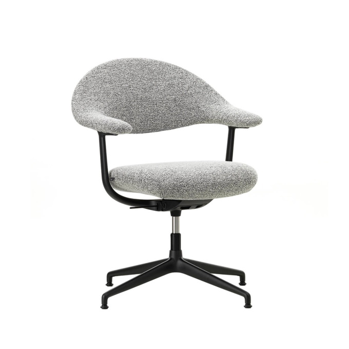 Fauteuil MYNT SOFT 4 branches patins Nubia Salt'n pepper / Noir VITRA