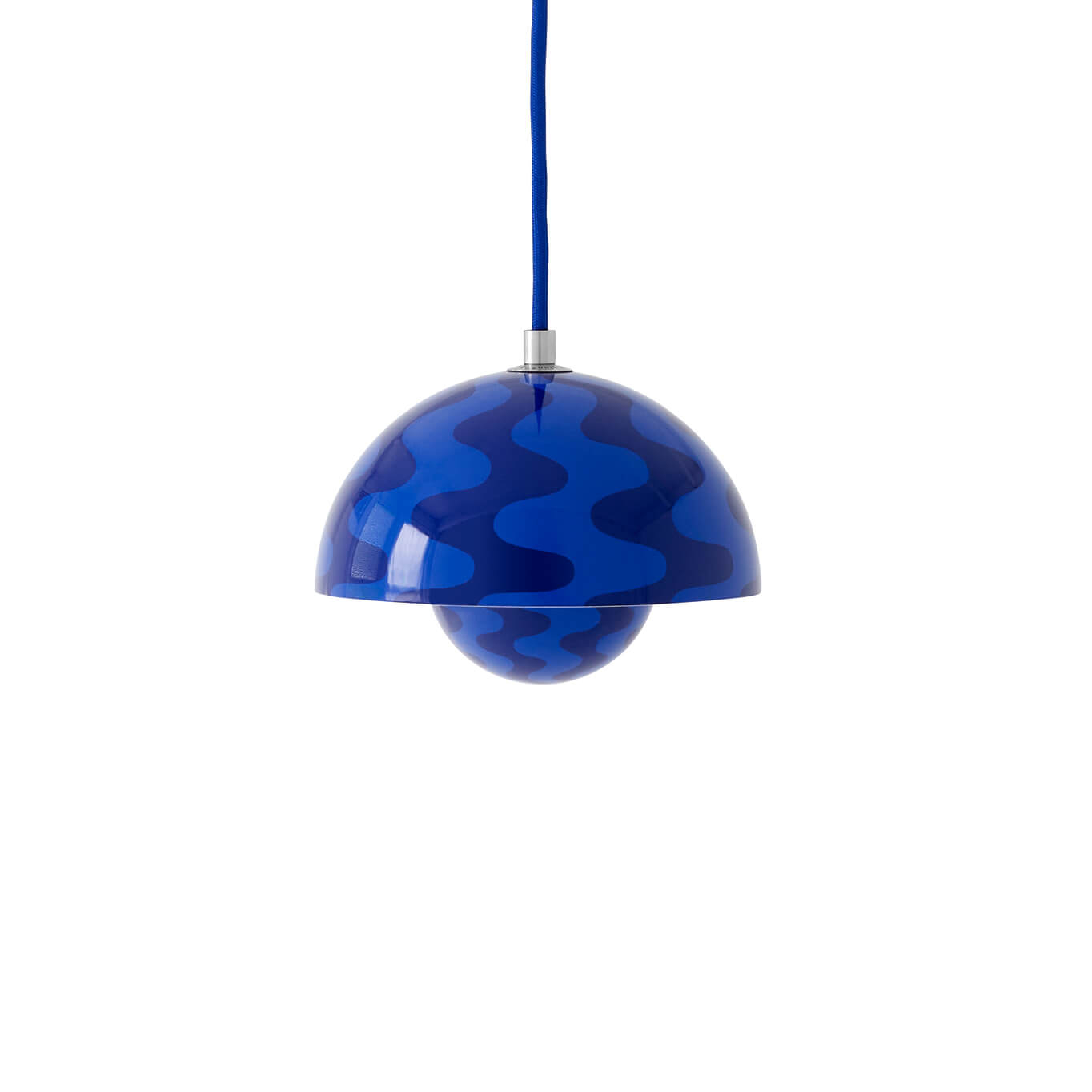 Suspension FLOWERPOT VP10 Pattern Bleu Cobalt & Bleu Crépuscule AND TRADITION