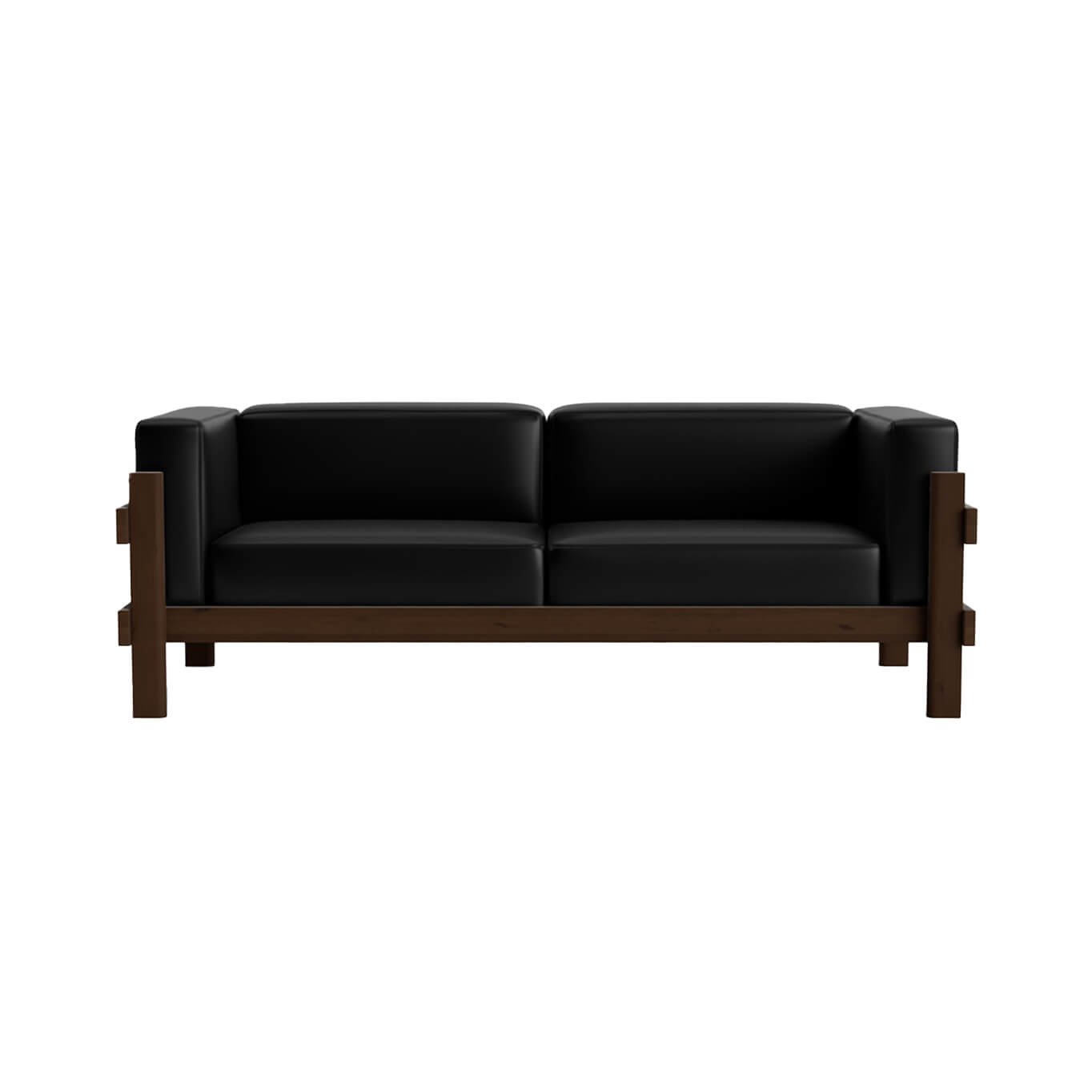 Sofa KUBE Dark Brown Pine/ Ultra Leather Black NORMANN COPENHAGEN