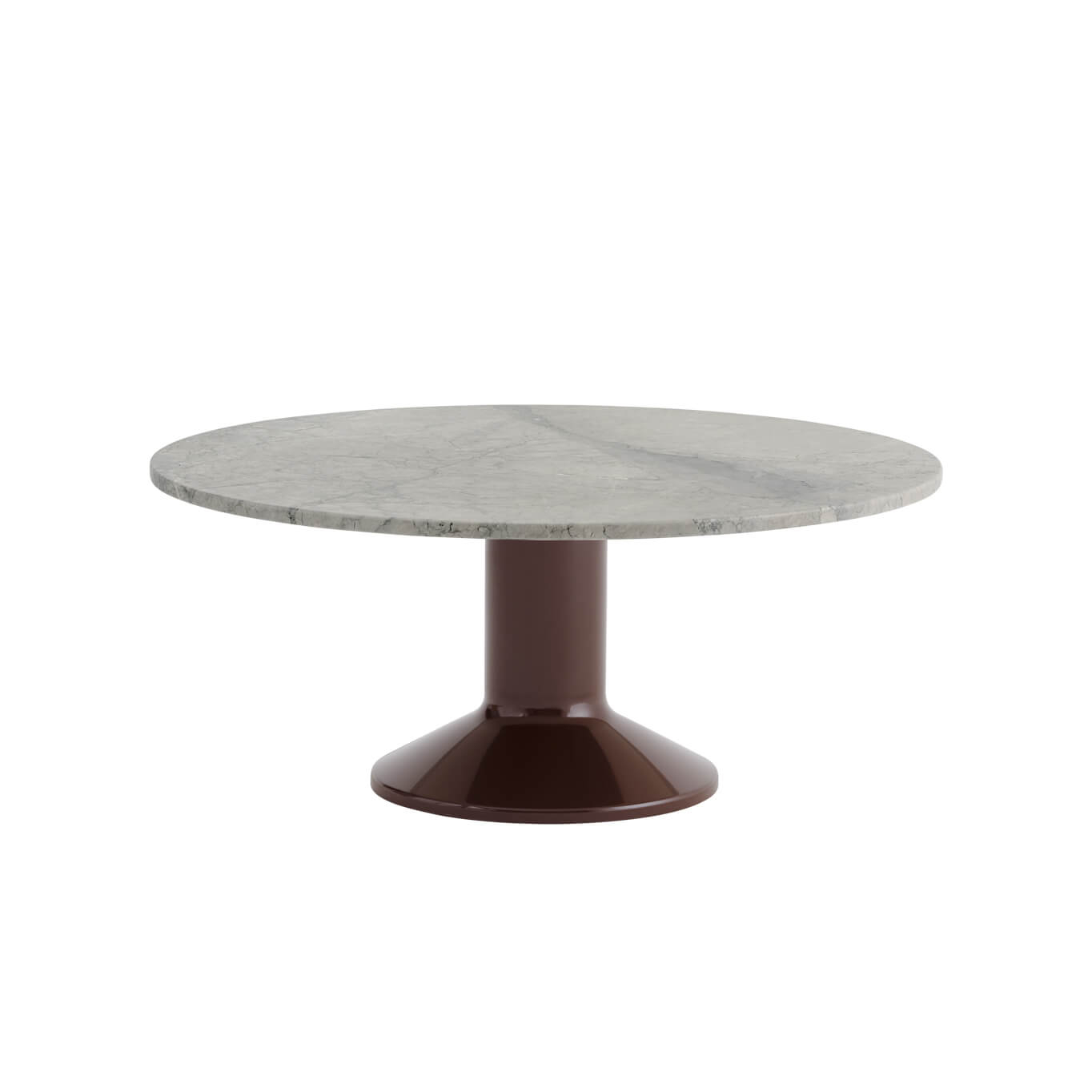 Coffee Table MIDST Ø 90 Grey marble/dark red MUUTO