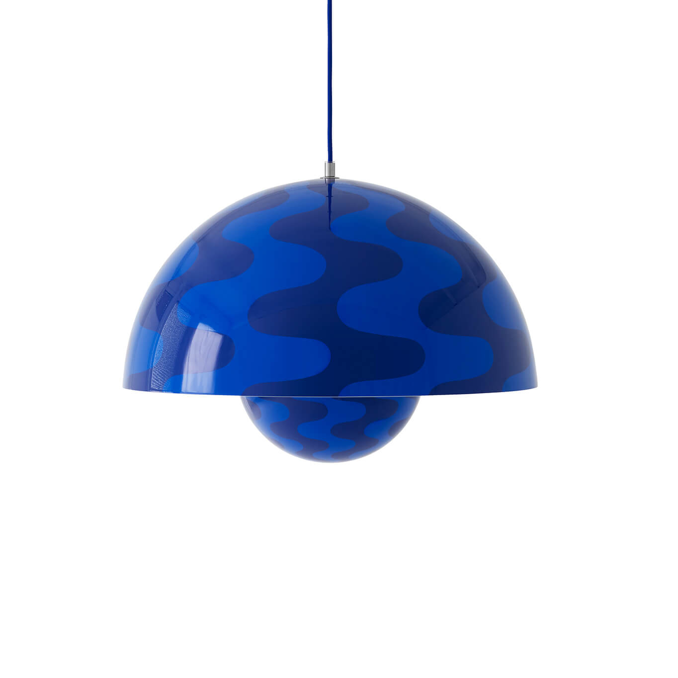 Pendant Light FLOWERPOT VP2 Cobalt Blue & Twilight Blue Pattern AND TRADITION