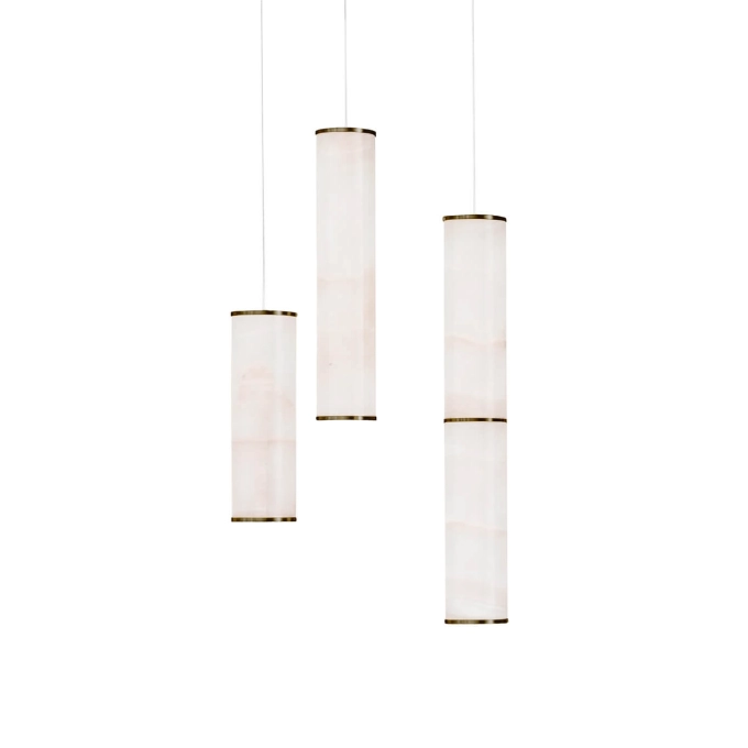 Pendant Light PARS THREE Brushed Stainless Steel ANOUR