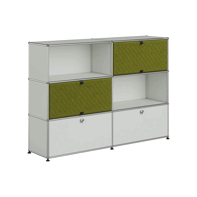 Meuble de rangement USM HALLER M66 Gris Clair/Soft Panel Vert USM HALLER