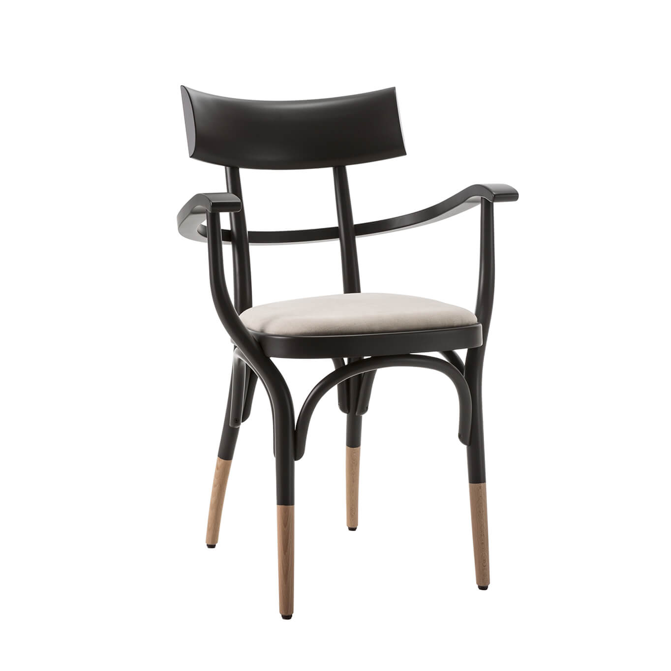 Dining Chair CZECH with armrests Black/ Hallingdal 100 GEBRÜDER THONET VIENNA