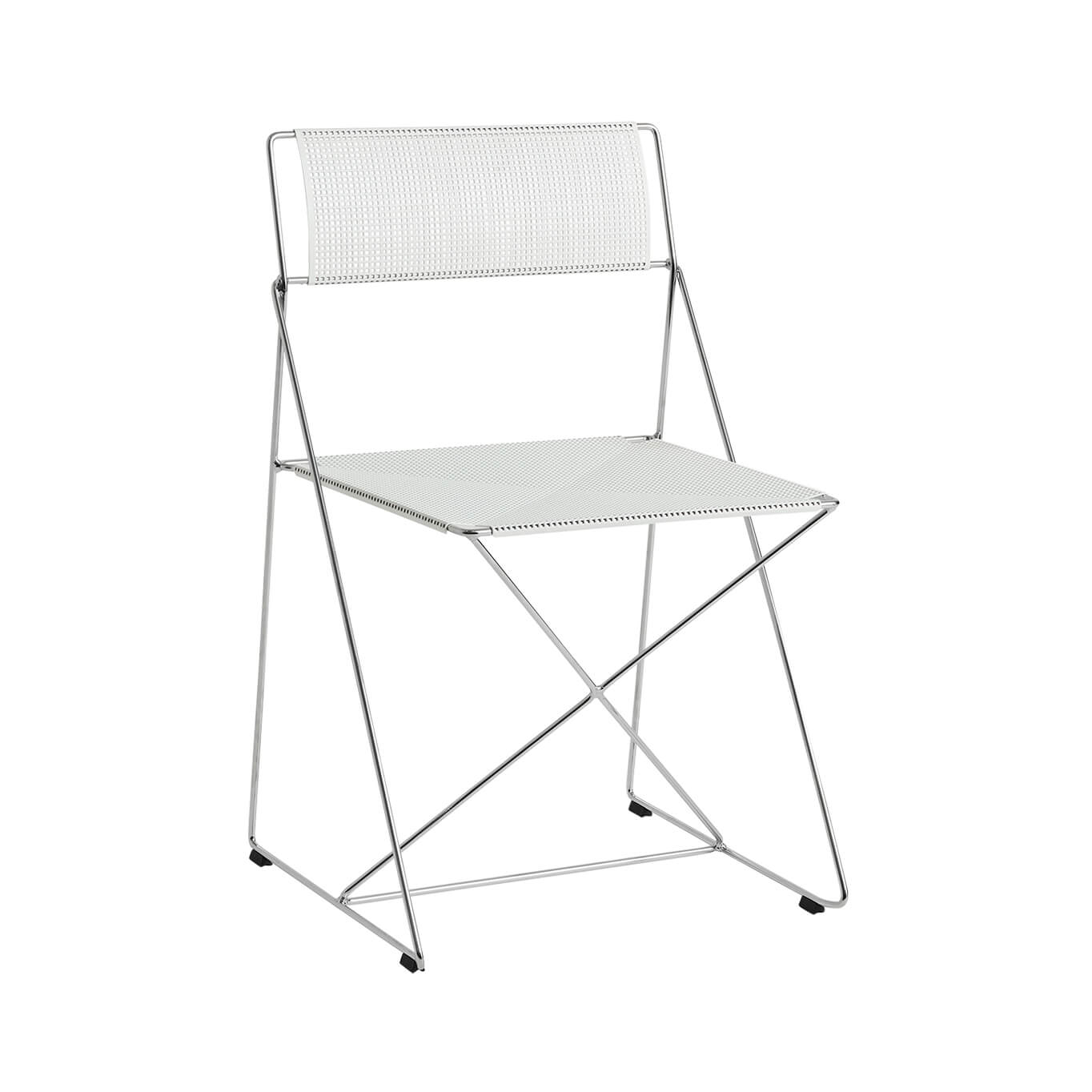 Chaise X-LINE chrome / blanc craie HAY
