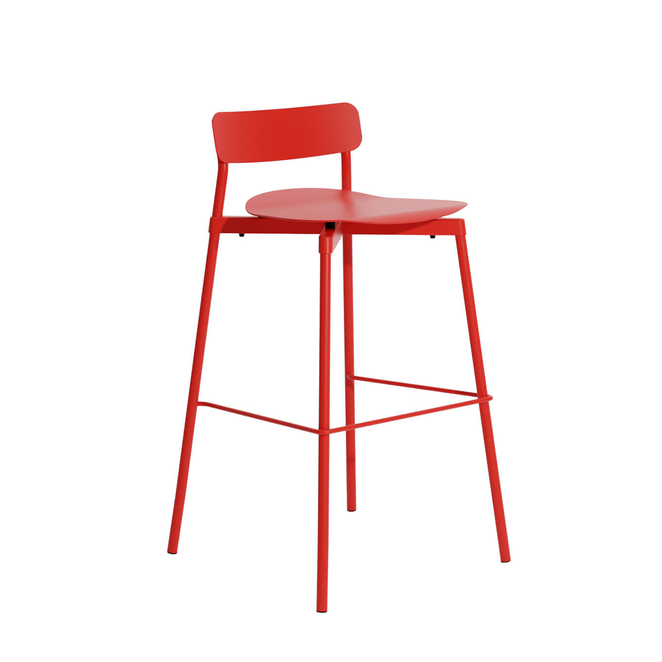 Tabouret h75 Fromme Aluminium Rouge Petite Friture