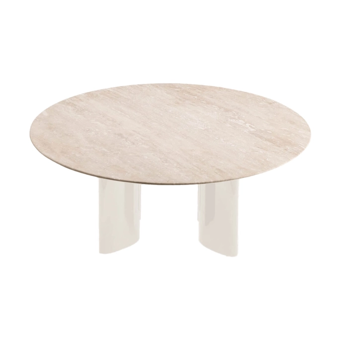 Table basse CARLOTTA Travertin / Blanc Crème THE SOCIALITE FAMILY