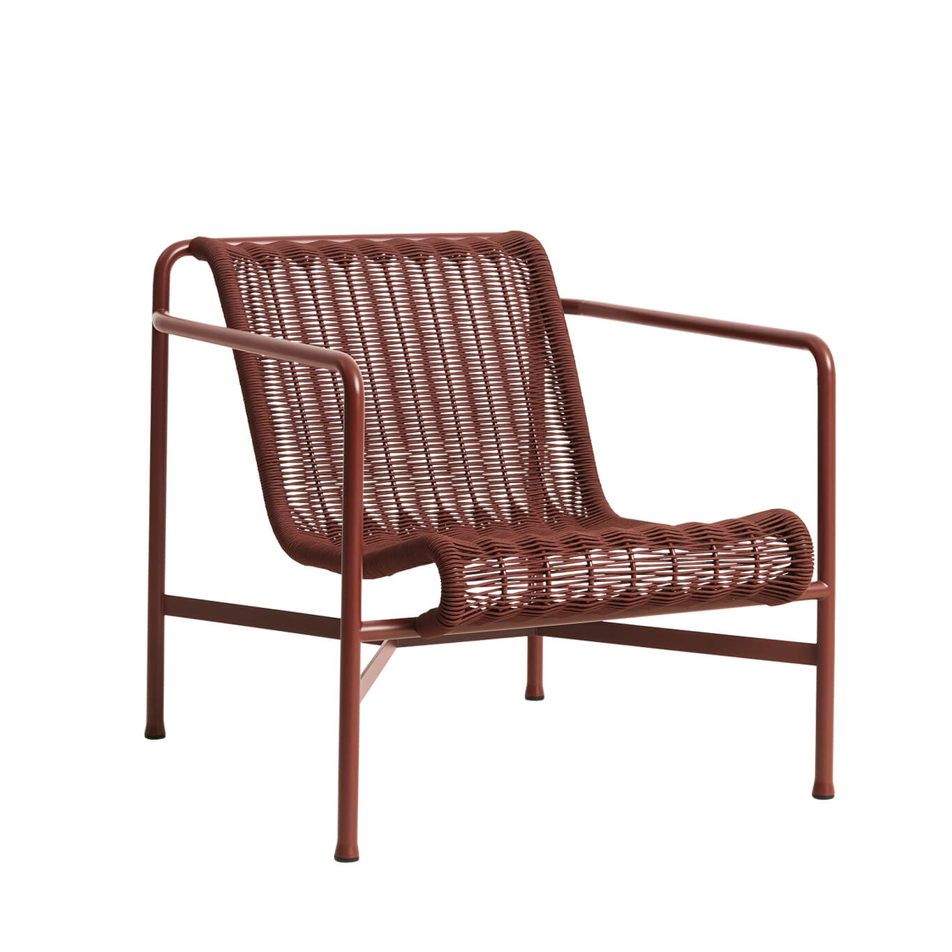 Outdoor Lounge Chair PALISSADE CORD Lounge Chair Low Iron Red HAY