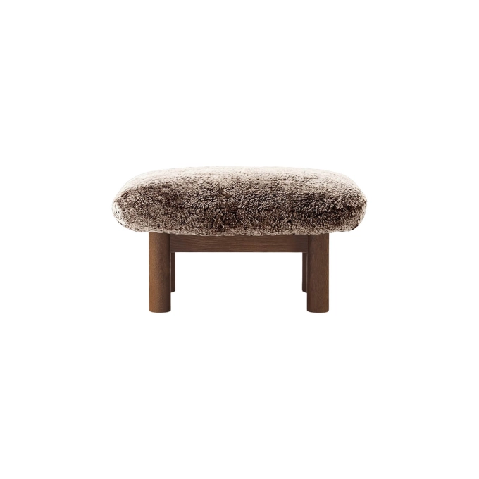 Pouffe BRASILIA Dark Oak/ Sheepskin Sahara AUDO COPENHAGEN