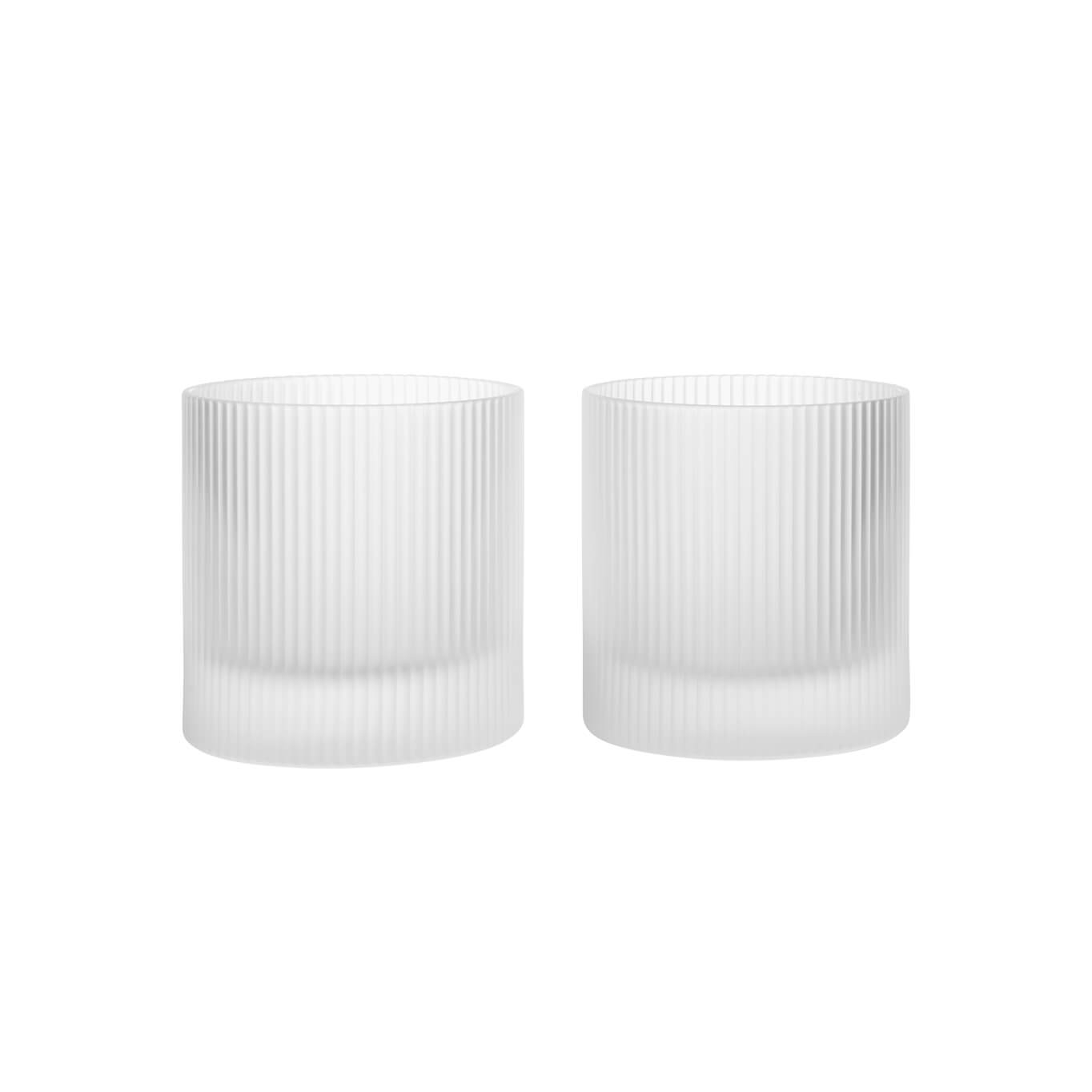 Carafe & verre Set de 2 verres Tumbler RIPPLE Givré FERM LIVING