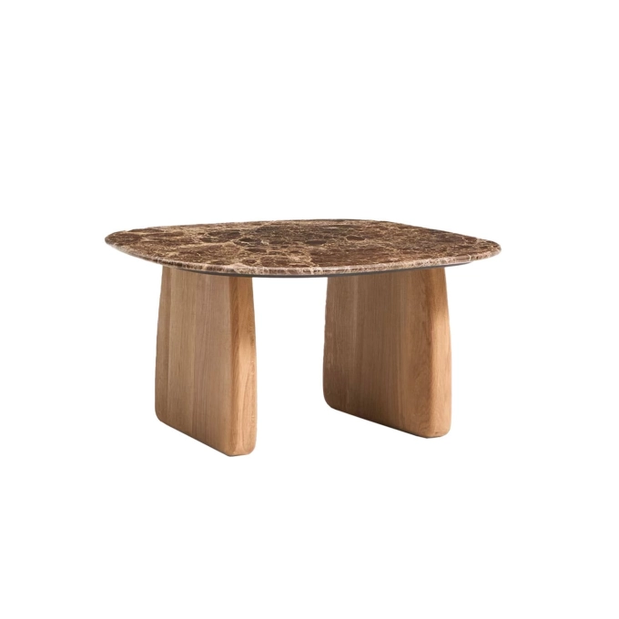 PIRITA carrée Marbre Marron / Chêne Naturel KAVE HOME