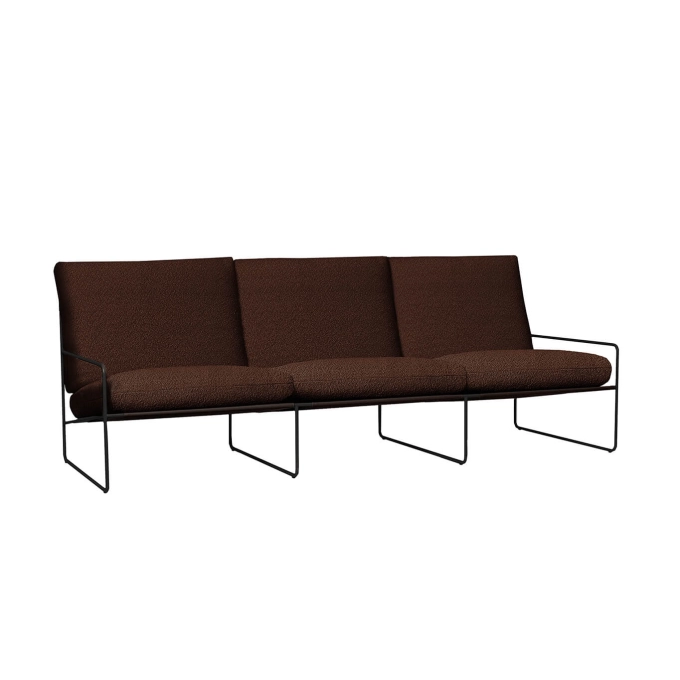 Outdoor Sofa DESERT 3 Seater Brown Black Armrests FERM LIVING