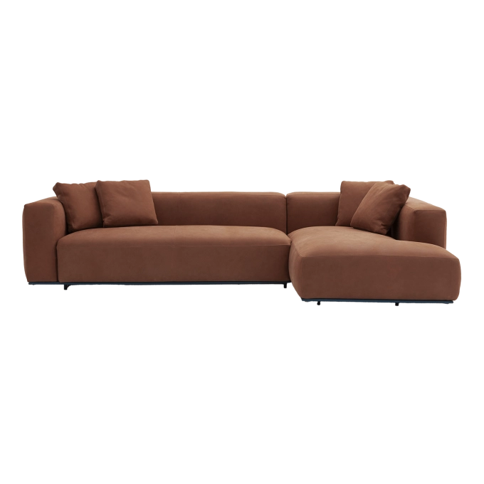 Sofa bed RITZ Leather Brown CAMPEGGI