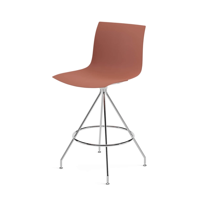 Tabouret haut CATIFA RE 46 pied central H 65 Rouille ARPER
