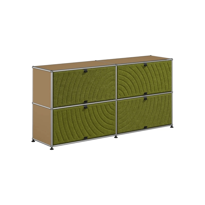 Meuble de rangement USM HALLER M68 Beige USM/Soft Panel Vert USM HALLER