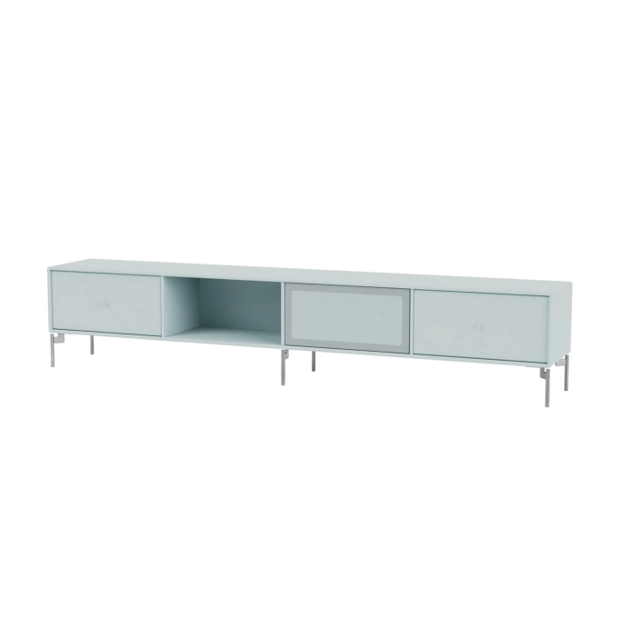 TV Stand OCTAVE VII chrome legs Flint MONTANA