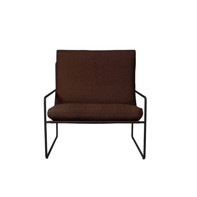 Outdoor Lounge Chair DESERT 1 Seater Brown Black Armrests FERM LIVING