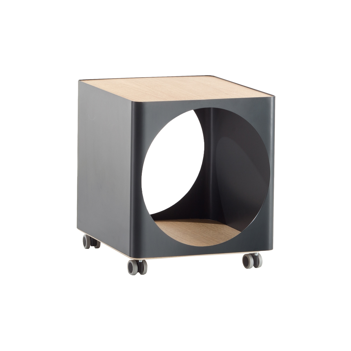 Table d'appoint guéridon RING à  roulettes Gris Anthracite B-LINE