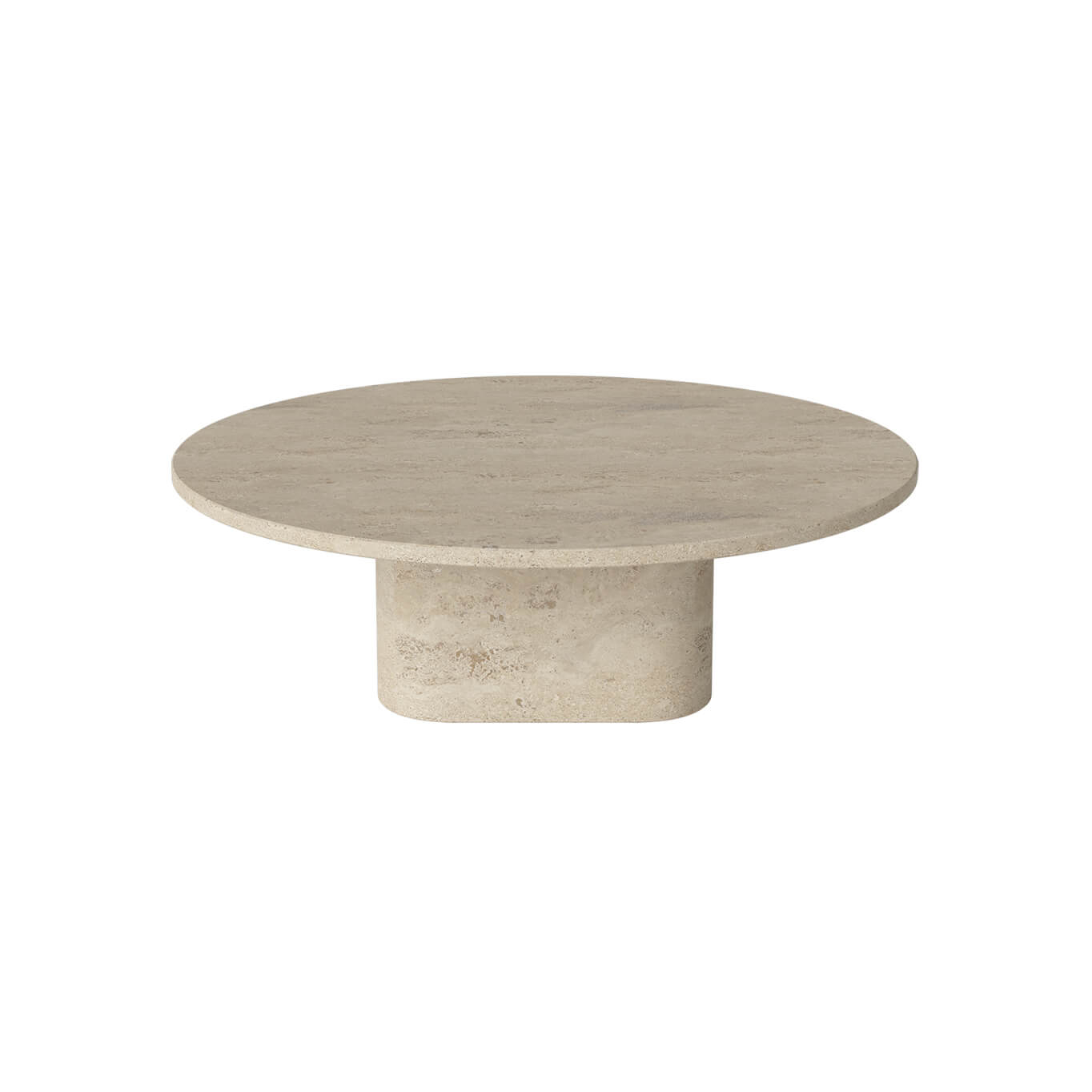 Table basse EIDA Ø 90 H 28 Travertin Sable BOLIA