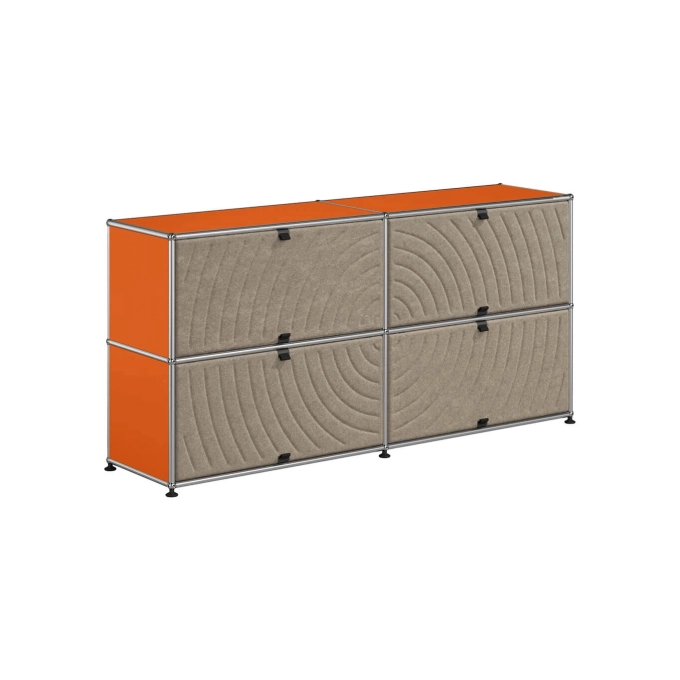 Meuble de rangement USM HALLER M68 Orange Pur/Soft Panel Taupe USM HALLER
