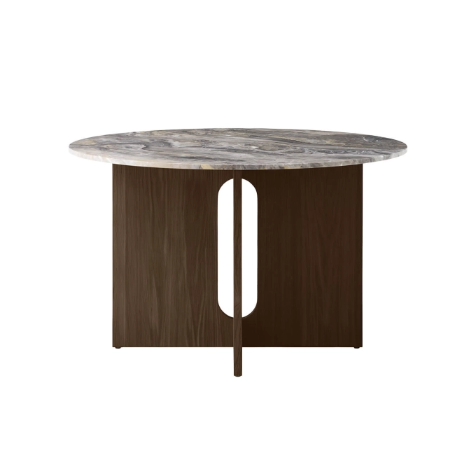 Table ANDROGYNE Ø 120 Chêne Foncé/ Marbre Gris Galaxy AUDO COPENHAGEN