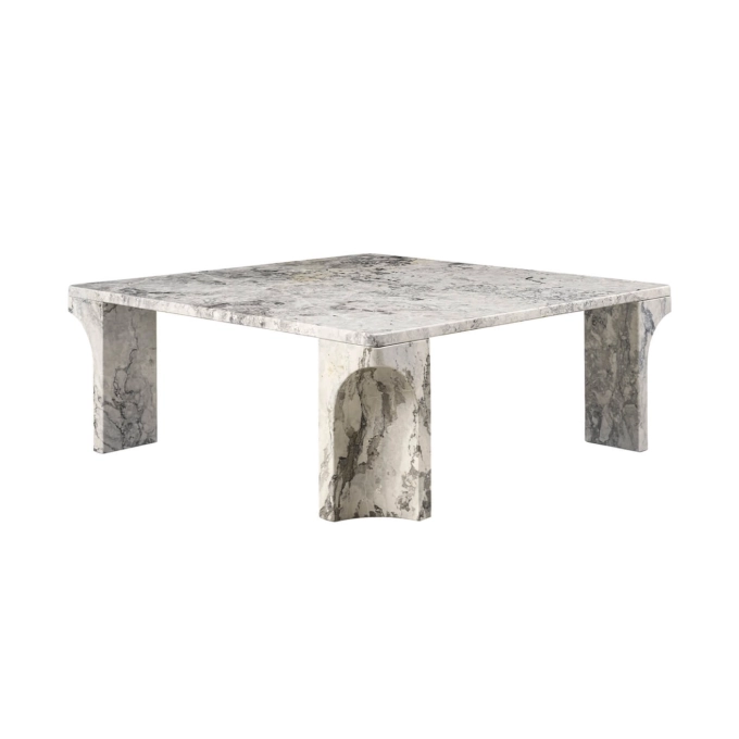 Coffee Table DORIC 80x80 Stormy Grey Marble GUBI