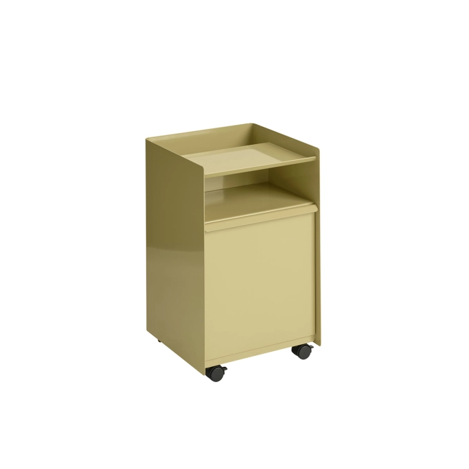 Trolley FOLDED with drawer H 61,5 Beige/Dark Green MUUTO