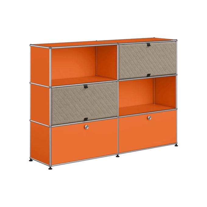 Meuble de rangement USM HALLER M66 Orange Pur/Soft Panel Taupe USM HALLER