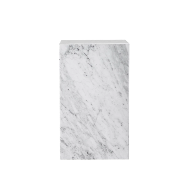 Side Table PLINTH TALL Carrara Marble AUDO COPENHAGEN
