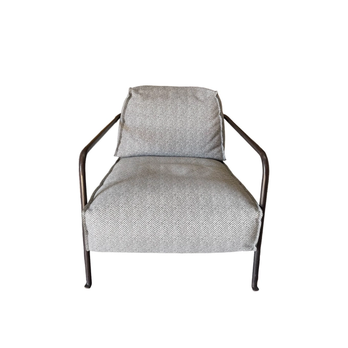 Fauteuil BRUXELLES Cuir Chevron BAXTER MADE IN ITALY