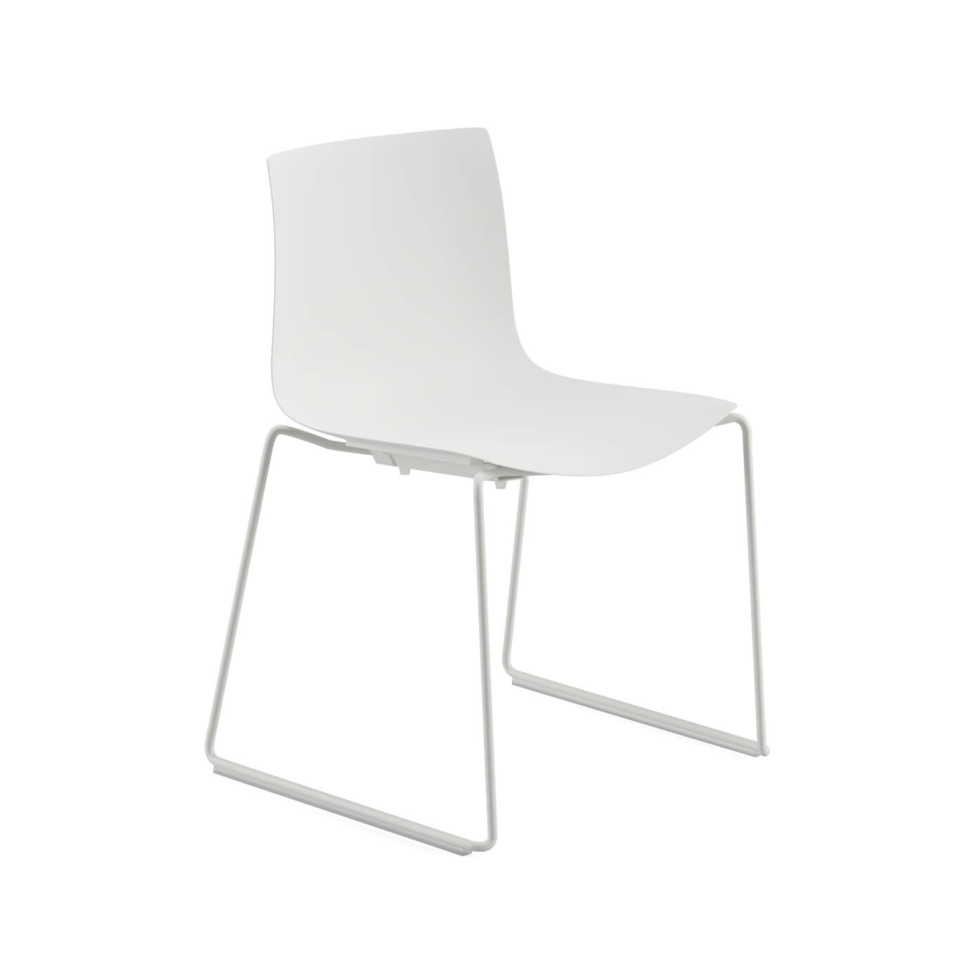 Chaise CATIFA RE 46 Piétement luge Blanc lune ARPER