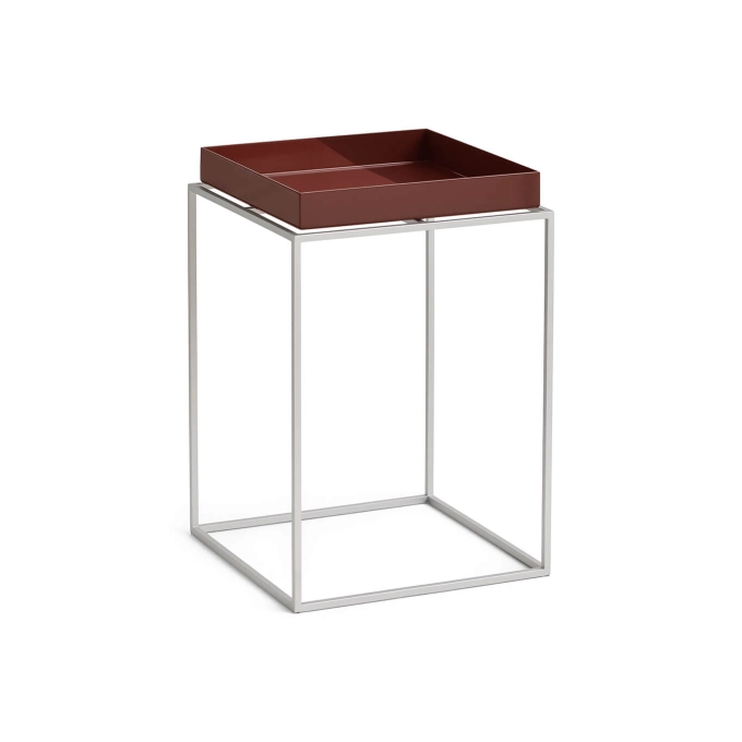 Table basse TRAY 30 x 30 Chocolat / Acier HAY
